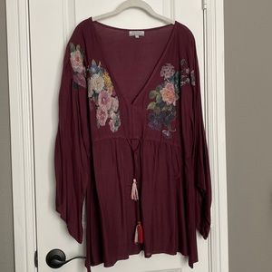 Cost Plus World Market Floral Tunic NWOT